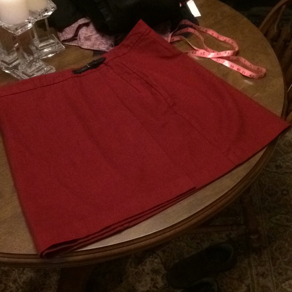 Red LL Bean Classic Fit Skirt